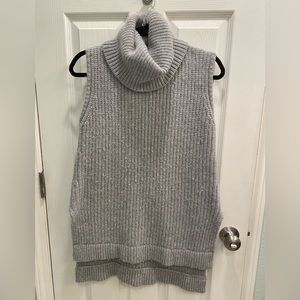 Saks Fifth Avenue / Thick Oversized Sweater Turtleneck Tank / Wool Blend /Chunky